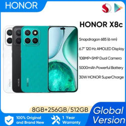 HONOR X8c Global Version Smartphone Snapdragon 685 6.7'' AMOLED 120Hz Display 5000mAh Battery 108MP Main Camera 35W SuperCharge