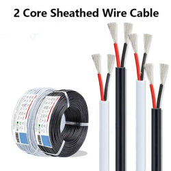 Câble gainé en PVC et cuivre étamé, 2 cœurs, 28 26 24 22 20 18 16 14 AWG, fil d'extension LED pour bande LED, haut-parleur Audio