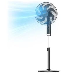 TEMU Midea Base Fan Pedestal Fan Silent Fan With 7 Fan Blades 50w, Adjustable Height And Head - Ideal Fan For Home Or Office Sleeper Use