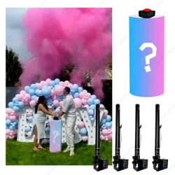 Push Button Start Gender Reveal Smoke Shooting Machine Party Decoration Prop Baby Confetti Powder Cannon Pink Blue Game Show FX