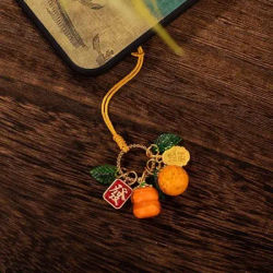 Étuis de téléphone porte-bonheur orange mignons pour iPhone 16 Airpods, breloques de téléphone, pendentif sangle, étuis de lanière, chaîne Carcontinent, étuis Ins, Corée, nouveau