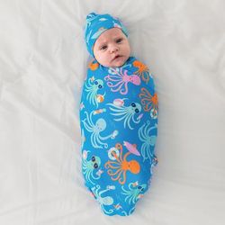 Octopus Party Swaddle & Hat Set - OSFA