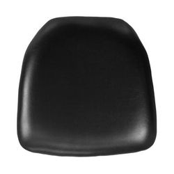 MoTak M012 15 1/2" x 2" Chair Cushion w/ Hook & Loop Adhesive Tape - Black Vinyl, 2 in