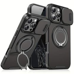 TEMU Protective Phone Case, With Camera Protection And Built-in Kickstand, Suitable For Iphone 11/12/13/14/15/16