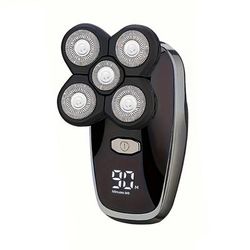 TEMU Miguan Men's Electric Head Shaver, Cordless Rechargeable Wet/dry Razor With Led Display, Rotary Blades For Bald & , Usb Charging, 4v-12v Operating Voltage