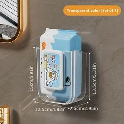 TEMU Wall-mounted Tissue Holder - Large Opening, Strong Adhesive, Space-saving Bathroom Organization Design.