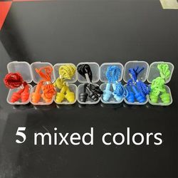 TEMU 5 Pairs Multicolor Silicone Earplugs - Reusable, Easy To Clean, Super Comfortable For Deep Sleep, Travel, Studying, Swimming & Loud , Sleeping Earplug