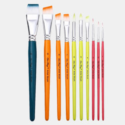 TEMU 10pcs Vibrant Acrylic Body Painting Brushes - Nylon Tips, Non-toxic, Face Painting, Oil, Watercolor, And Acrylic Art, Body Painting Supplies|vibrant Brushes|nylon Tips Brushes