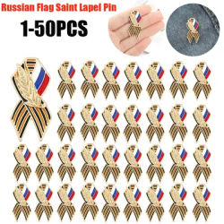 St. George Ribbon Badge with Russian Flag Saint George Victory Day Enamel Lapel Pin Maple Memorial Brooch Festive Symbol Pin