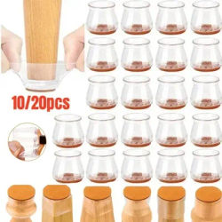 Protecteurs de sol en silicone pour pieds de chaise, protège-pieds non alds pour chaises, coussinets en caoutchouc pour pieds de chaise, couverture astronomique pour sols en bois dur, 10 pièces, 20