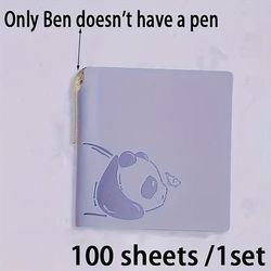 TEMU 1set Panda Square Small Notebook, Portable Pocket Square Small Notebook, Small High Appearance Level Panda Notepad