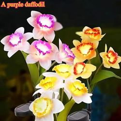 TEMU Solar Daffodil Lawn Lights For Decorating Outdoor Courtyards, Gardens, Driveways, Streets, Landscape, Camping Atmosphere Lights, Exquisite Gifts..