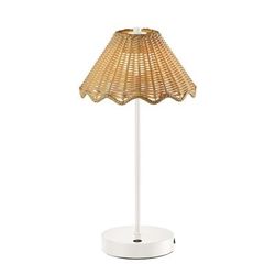 Adesso Stevie Led Cordless Indoor/outdoor Table Lamp, 15"h, Rattan Shade/white Base