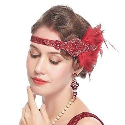 Anni 1920 Il grande Gatsby Fascia Flapper Il grande Gatsby Piuma Retrò Glitter scintillanti Cristallo / Strass Costume Per donna Carnevale San Valentino Mascherata Abbigliamento da sera Mascherata