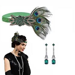 Anni 1920 Il grande Gatsby Fascia Flapper Il grande Gatsby Piuma Retrò Glitter scintillanti Cristallo / Strass Costume Per donna Carnevale San Valentino Mascherata Abbigliamento da sera Mascherata