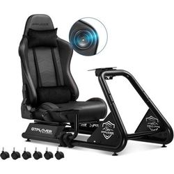 Simulateur de Conduite, Siège de Simulation pour pc avec Haut-Parleurs, Support pour Volant et