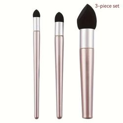 TEMU 3pcs Artist Sponge Brush Set - Washable & Reusable, High Gloss Sketching Tools With Ergonomic Grooved Handles For Fading, Highlighting, And Correcting - Detailed Artwork, Paint Brushes
