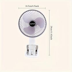 TEMU Convenient Fan, Usb Rechargeable, Desktop Clip-on Fan, Handheld, Durable Portable Fan With Three-, Ideal For Summer Outdoor Travel And Office Use