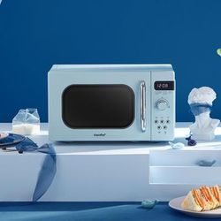 TEMU Comfee' Retro Style 800w 20l Microwave Oven With 8 Auto Menus, 5 Cooking Power Levels, And Cook Button - Mint Green -cm-m202raf (gn)