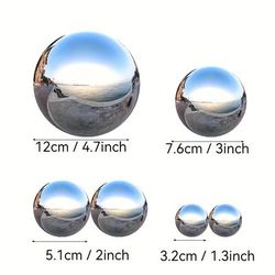 TEMU Stainless Steel Ball, Set Of 6 32-120mm Mirror Polished Hollow Reflective Garden Balls, Floating Pond Ball Seamless Gazing , Suitable For Home Garden Decoration Decorations Mix Pack Of 6