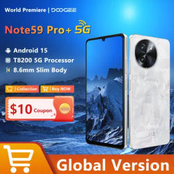 DOOGEE NOTE 59 PRO+ 5G Smartphone 6.75” 120Hz Screen 6250mAh Battery 12+512GB 50MP AI Camera 8.6mm Ultra-thin Android 15 Phone