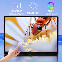 Moniteur TV portable tactile 2K de 10,5 pouces pour films, soirées à domicile, bureau, entreprise – Léger, haute définition, saturation des couleurs