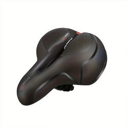 TEMU Mountain Bike Seat Cushion - Soft, Shock-absorbing, Waterproof Pad With Highlight Reflective Strip For Visibility , Black, Unisex Adult, Unisex Bike Accessory||waterproof Pad