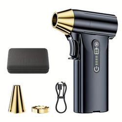 TEMU Portable Turbine Fan With 130,000 Rpm - Handheld Dust And Snow Remover, Bbq Charcoal Starter, Compact And Rechargeable, Suitable For Keyboards, Electronics, Car And Outdoor Use