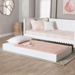 Baxton Studio Roni Modern White Wood Twin Trundle by Baxton Studio in White (Size ONE SIZE)
