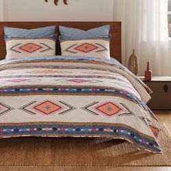 Greenland Home Fashions Cheyenne Southwestern Boho Quilt Set by Greenland Home Fashions in Spirit (Size FL/QUE)