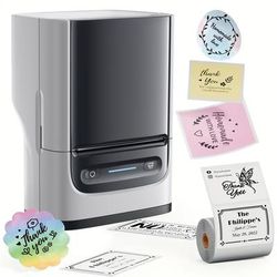 TEMU Pm220 Label Maker, 2 Inch Protable Thermal Label Printers For Phone & Pc, Label Maker Machine Tape, Prints Size Labels For Small Business, Address, Logo, Clothing, Multicolor
