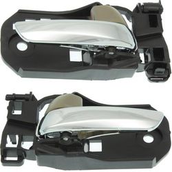 Replacement Interior Door Handle Beige bezel with chrome lever, Front & Rear, Driver Passenger Side, SET-RH49130015