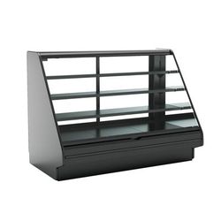 Structural Concepts GHS656RLB (FLAT) 75 3/8" Fusion Full Service Bakery Case w/ Straight Glass, 110-120v, Black