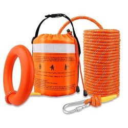 TEMU Throw Bag With 50ft Rope, Reflective Floating Throw Bags In 1/3in Tensile Strength Rated To 1844lbs, High Visibility Emergency Rescue Rope For Kayaking, Boating, Fishing, Rafting