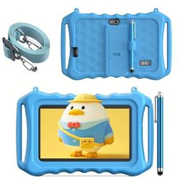 TEMU Xgody T702 Pro 7-inch Tablet - Android 12, 3gb + 32gb Storage (expandable Up To 1tb), Dual Cameras, Hd Screen, Wifi 6, Wireless 4.2, With Case, Touch Pen & Lanyard - Gaming & Study, Blue