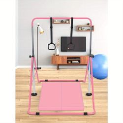 TEMU Gymnastics Bar Adjustable Gymnastics Bar Training Bar Gymnastics Equipment Gymnastics Bars For Home With Gymnastics Grips Wristbands Ground Nail Exercise Mat