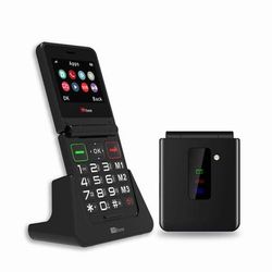TEMU Ttfone Tt660 Flip Mobile Phone For Seniors - Folding Design, Big Buttons, Emergency Assistance, Long With Dock Charger And Giffgaff Sim Card