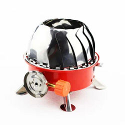Outdoor Mini Portable Folding Heater Camping Lotus Burner Kitchen Cooker Heating Foldable Furance Head Card Gas Stove Wind Proof