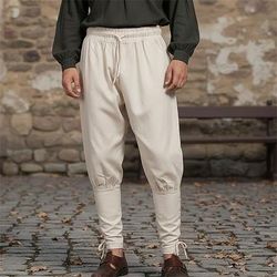 Retrò Vintage Medievale Rinascimento Pantaloni da pirata Pirata Vichingo Ranger Tinta unita Costume Per uomo Costumi da pirata Fantasia Halloween Carnevale Performance LARP Fiera Rinascimentale Adulti