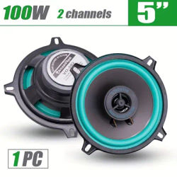 4/5/6 pouces 100W 2 voies voiture HIFI Coaxial haut-parleur porte Audio musique stéréo Tweeter mi-woofer gamme complète fréquence haut-parleur vert