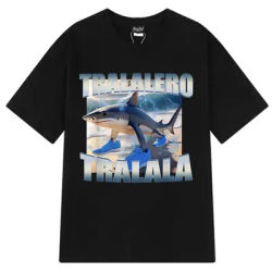 Tralalero Tralala Funny Shark Meme T-shirt Men Women Clothing Fashion Vintage T-shirts Casual Cotton Short Sleeve T Shirts Tops