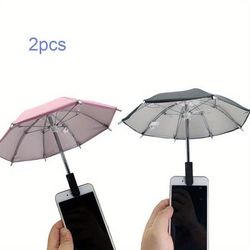 TEMU 1/2pcs Stainless Phone Umbrella Holder With Clip For Sun Shade - Durable And Portable, Ideal For Outdoor Use, Outdoor Use Accessory|stylish Holder| Accessor