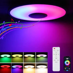Plafonnier LED 30W avec haut-parleur Bluetooth, variable par télécommande et contrôle par