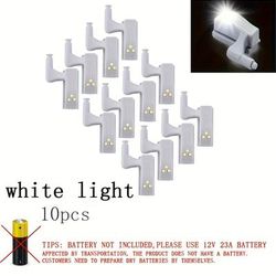 TEMU Hotu 10pcs Motion Sensor Led Cabinet Lights - Light, Gray , Battery Operated For Kitchen, Closet, Bedroom & Living Room, On Doors & Cabinets