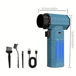 TEMU Outdoor Turbine Fan Powerful For Industrial Dust Removal, Suitable For Summer Cooling, Car Drying, Cleaning, Camping, Outdoor Bbq Lighting, Hiking, And Party