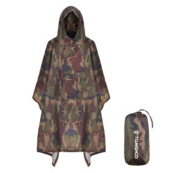 TOMSHOO Hooded Rain Poncho with Pocket Lightweight Waterproof Rain Coat Jacket Sun Shelter for Men and Women Camping Hiking