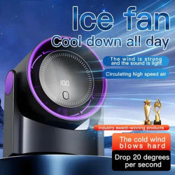 New MIJIA 100 Level Bladeless Fan Portable Small Usb Charge Silent Desktop Digital Display High-speed Circulating Cooling Fan
