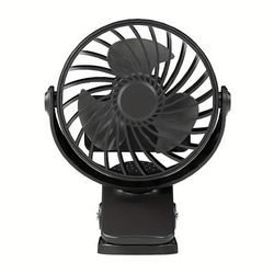 TEMU A Mini Clip-on Fan, Rechargeable Usb Clip Fan - Portable Mini Desktop Fan - Summer And Outdoor Use, Making It An Ideal Companion For The Office, Outdoor Activities, Travel, And Camping .