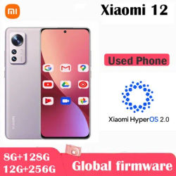 Xiaomi 12 5G Smartphone Hyper OS 2.0Qualcomm Snapdragon 8 Gen1 6.28inchs 50MP 32MP 2340x1080 Android 67W used phone