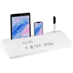 TEMU Glass Desktop Whiteboard With Storage Organizer Dry Erase Desk Buddy With Smooth Writing Stand Memo Board For Home Office Accessories & Supplies